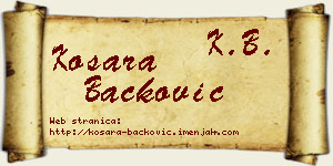 Kosara Backović vizit kartica